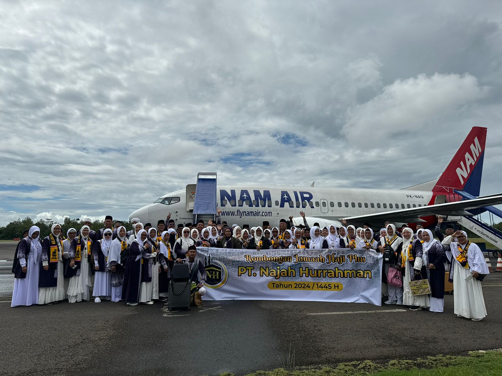 150 Jemaah Calon Haji Plus PT Najah Hurrahman Berangkat ke Tanah Suci