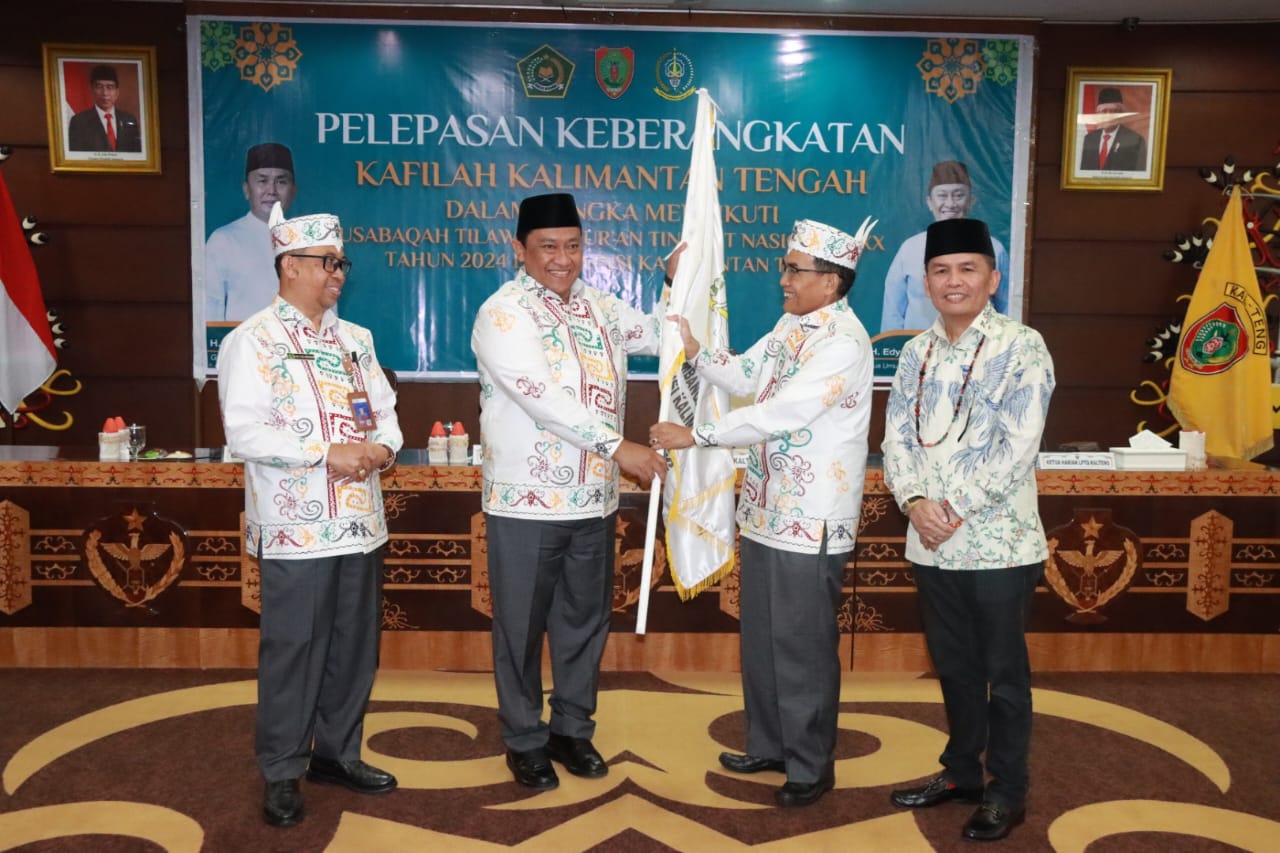 Wagub Edy Pratowo Lepas Kafilah Kalteng Ikuti MTQN XXX Tahun 2024 di Samarinda