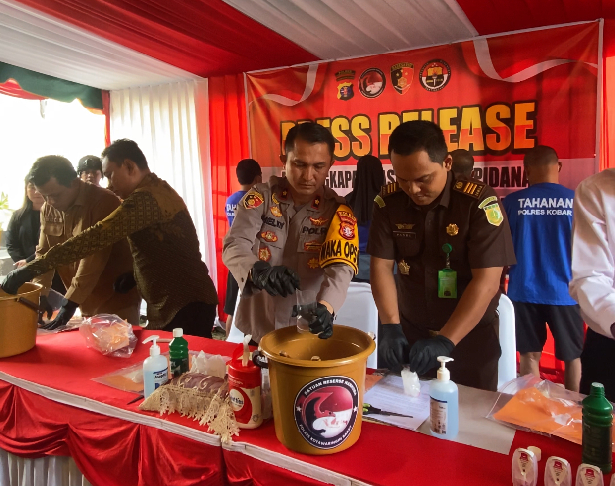 Polres Kobar Musnahkan 549 Gram Sabu Hasil Pengungkapan Selama 4 Bulan