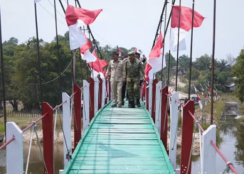 Jembatan Perintis Garuda Pangkas Waktu Tempuh Warga Jihing-Petarikan