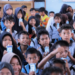 Senyum Pelajar Pantai Lunci Saat Terima Susu dari Bupati Masduki