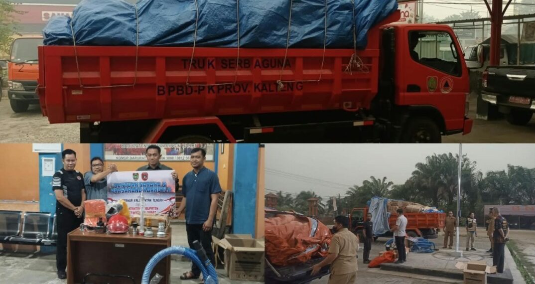 Gubernur Kalteng Salurkan Bantuan Peralatan Karhutla, Kobar Dapat 3 Mobil Tangki dan Drone Thermal